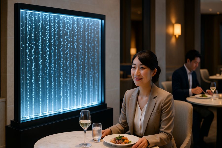 高級レストランのバブルウォール