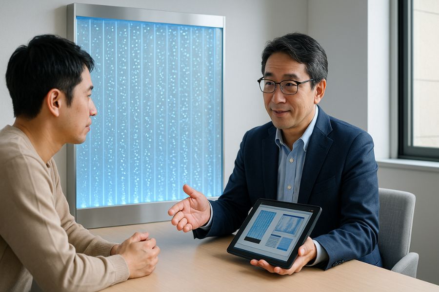 バブルウォール設置の相談風景