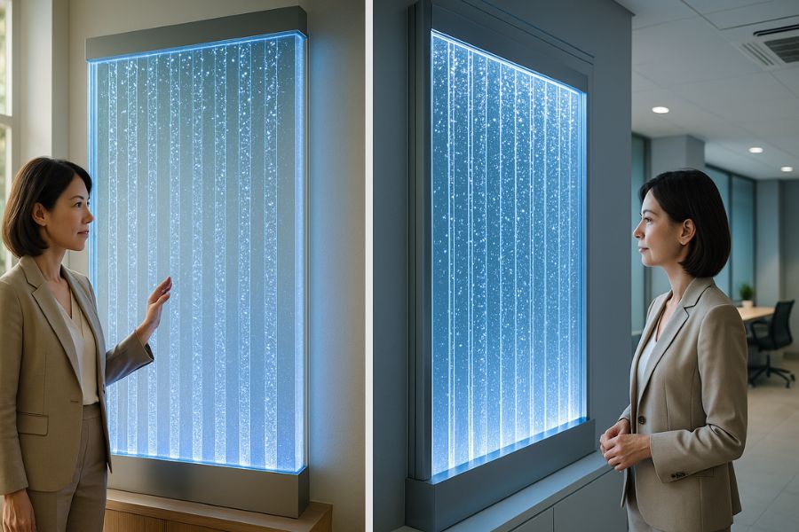 バブルウォールの耐用年数に影響する温度・湿度・照明などの環境条件を示す理想的な設置環境