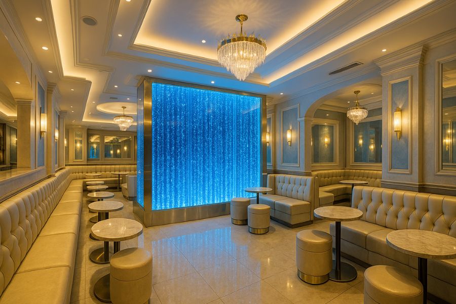 ウォーターインテリア導入成功事例、リニューアル完成後のキャバクラ内装デザインと集客力向上