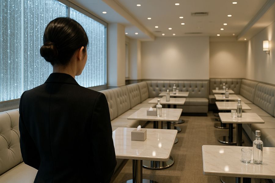 高級感を維持するキャバクラの店内管理。清潔に保たれた空間とプロフェッショナルな運営