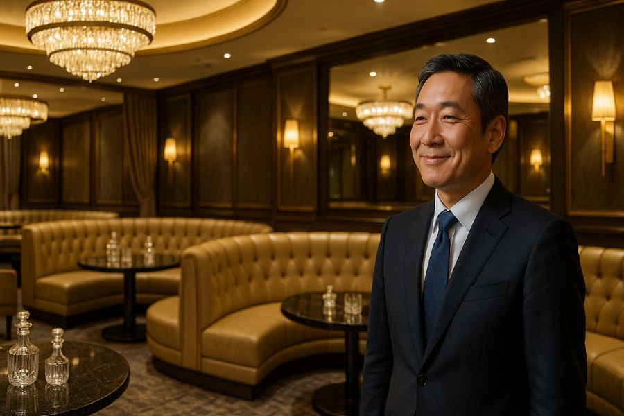 キャバクラVIP席の高級内装と経営的価値を示す空間デザイン