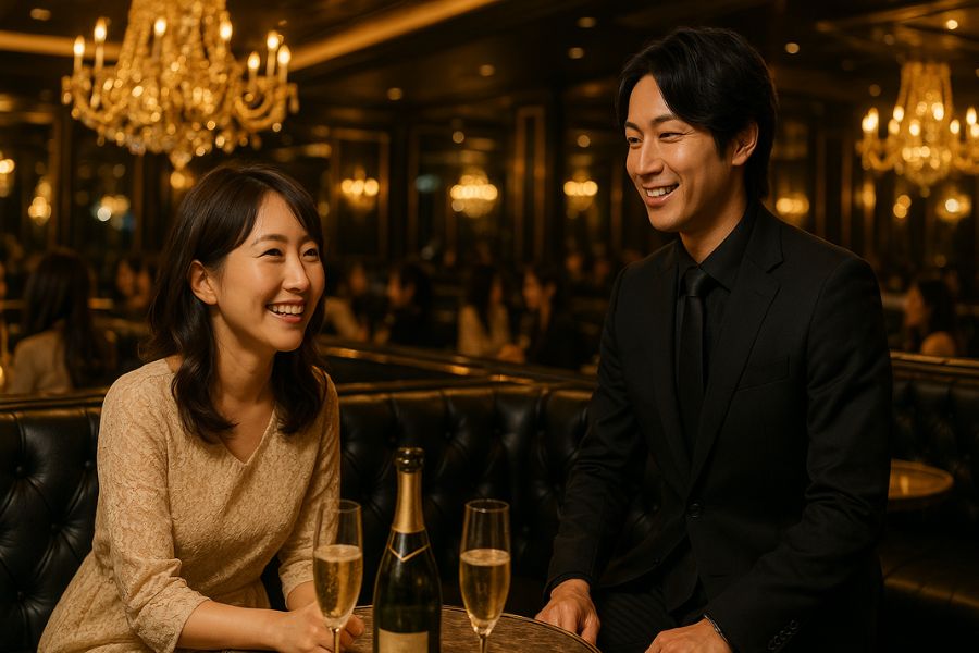 洗練された内装デザインで顧客満足度を高めるホストクラブのメインフロア、経営効果を示す空間