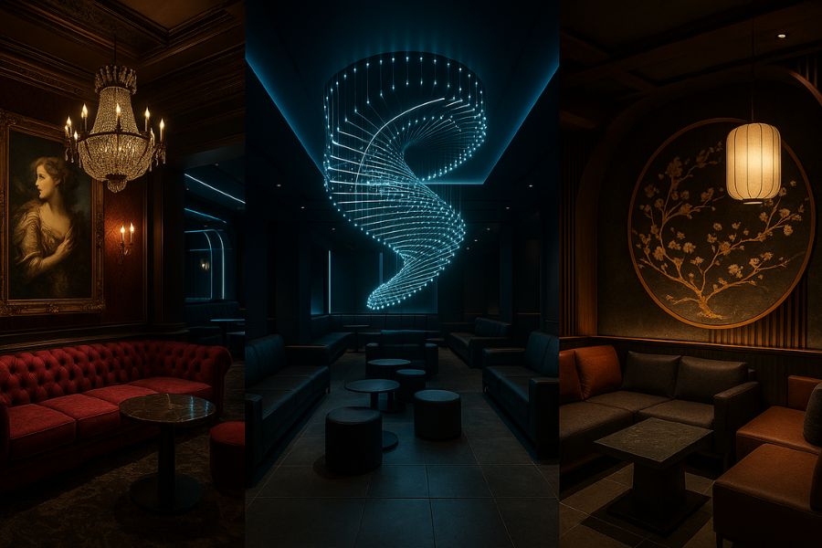 競合と差別化するホストクラブの個性的な内装デザイン、コンセプトが明確な空間演出