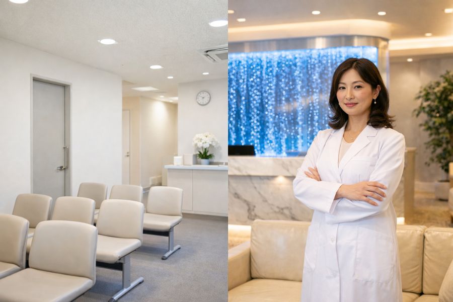美容クリニックの高級感ある内装が患者満足度と差別化に重要である理由を表現したイメージ