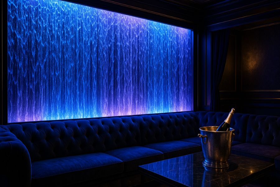 競合との差別化を実現したウォーターウォール設置のキャバクラVIPルーム空間演出