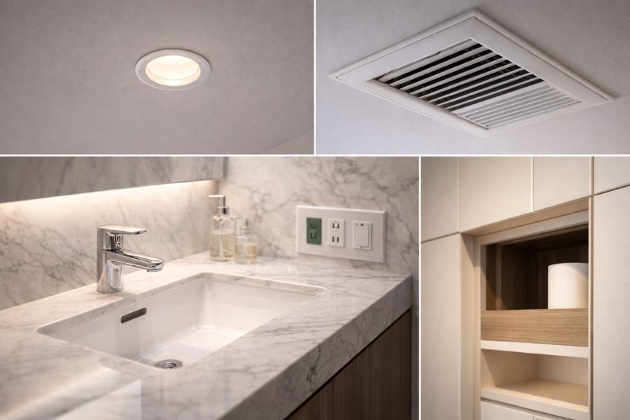 美容クリニック内装工事費用の内訳を構成する照明器具や設備機器