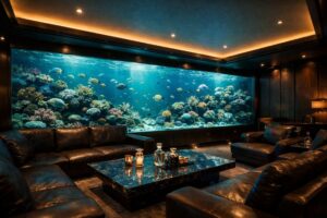 デザイナーズ水槽が主役のラグジュアリーなVIPルーム内装